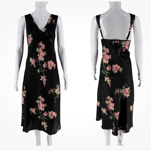 Jones New York Black Dress with Pink Floral Design